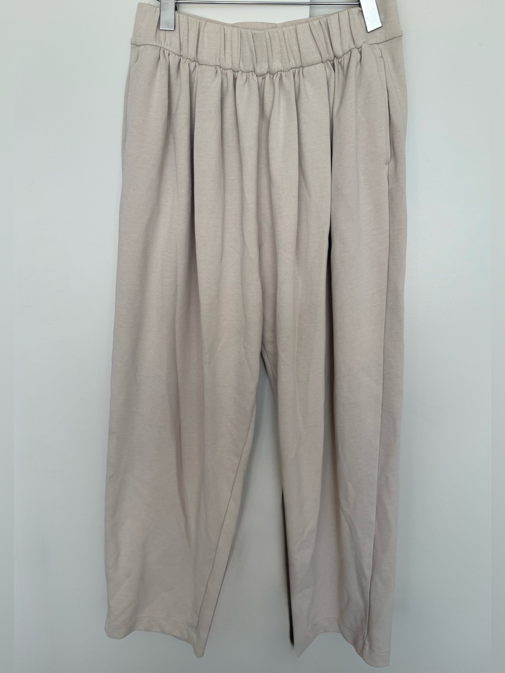 Lemaire Uniqlo U Pleated Wide-Leg Sweatpant Trousers Cream Beige M EUC Oatmilk